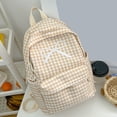 thumbnail image 4 of Grid Backpack Heavy Duty, Bowknot Embroidery School Backpack, Durable Student Bookbag for Elementary Primary Middle School (Yellow), 4 of 10