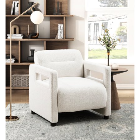 Accent Chair | Provide Comfort in Primary Living Spaces | Boucle Upholstery and Pocket Coils | 300lb Weight Tolerance
