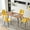 Yellow, variant on NORDICANA 5-Piece Dining Table Set,47" Modern Live Edge Kitchen Table & 4 Green Velvet Upholstery Dining Chairs