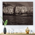 thumbnail image 2 of Designart ' Gold Cliffs Over Sea In The Fog ' Modern Canvas Wall Art Print, 2 of 4