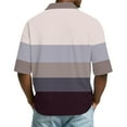 thumbnail image 4 of Men's Polo Shirts Color Block Short Sleeve Button Down Shirts Relaxed Fit Formal Dress Work Golf Collared Shirt, L, 4 of 6