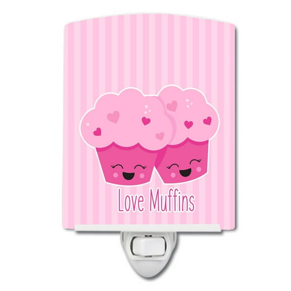Caroline's Treasures BB9127CNL Love Muffins Ceramic Night Light, 6x4x3", multicolor