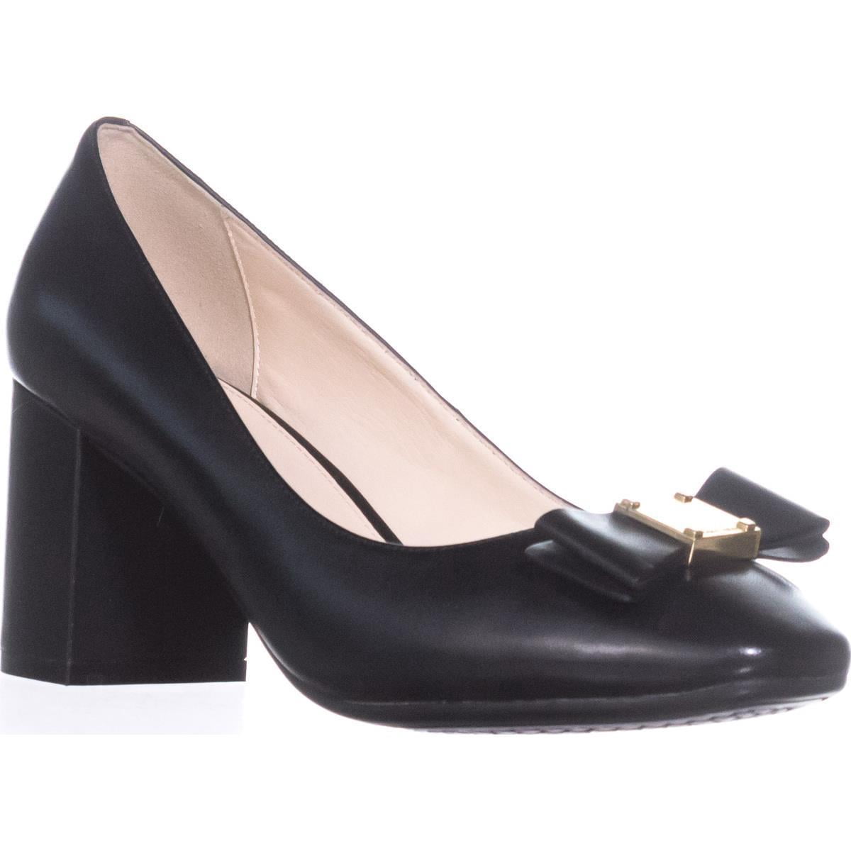 Womens Cole Haan Tali Bow Block Heel Pumps, Black - Walmart.com