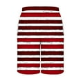 thumbnail image 4 of Iugvhana Men's Swim Trunks Beachwear Outdoor Quick Dry Soft Drawstring Striped Print Elastic Waist Board Shorts with Pockets Red XXXXXL, 4 of 5