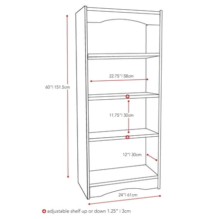 Sonax - 4-Shelf Bookcase - Black