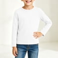 thumbnail image 6 of Lmnyox T-Shirts for Kids Solid Color Long Sleeve Crew Neck Lightweight Pullover Casual Sports Undershirts, 6 of 9