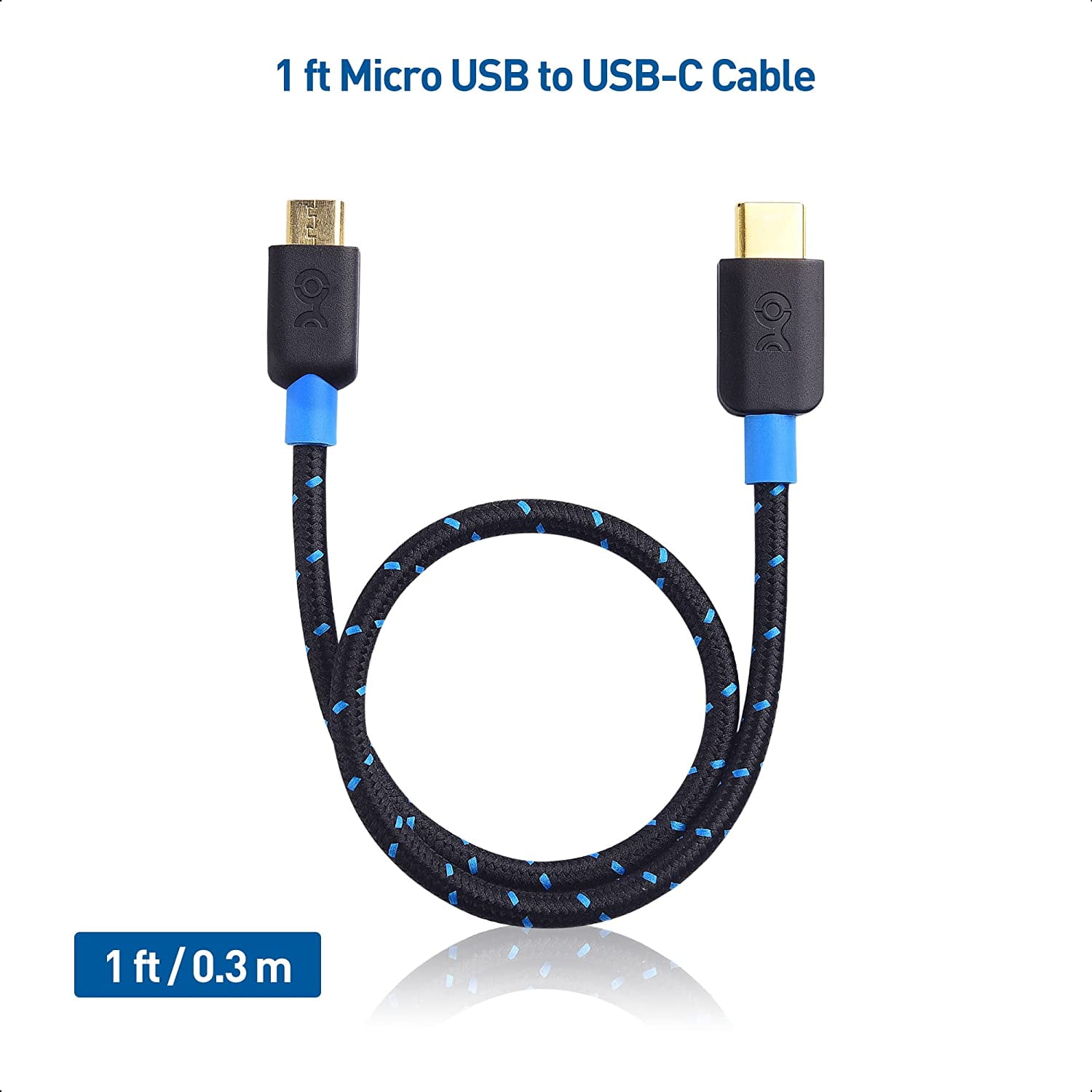 Cable Matters Cable Matters USB C to Micro USB Cable (Micro USB to USB-C Cable) with Braided Jacket 6.6 Feet Black - Walmart.com