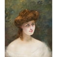 thumbnail image 3 of Edouard Alexandre Sain 12x14 Black Modern Framed Museum Art Print Titled - Portrait of a Beauty with Red Hair, 3 of 5