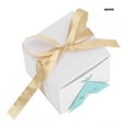 50pcs White Favor Boxes Package Kraft Paper Gift Bags with Ribbon for