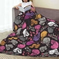 thumbnail image 6 of Rateoe Halloween Skeleton Print Fuzzy Fleece Throw Blanket Extra Large,Super Soft,Fluffy and Warm Blankets for Couch,Bed,All Season Use (40"x30"), 6 of 8