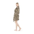 thumbnail image 1 of Linum Home Textiles LPB-10-LX Women 100 Percent Polyester Super Plush Luxurious Soft Leopard Print Bathrobe, Tan - Large & Extra Large, 1 of 1