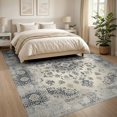 thumbnail image 3 of ODIKA 8'x10' Washable Area Rug Non-Slip Chair-Friendly Mat Dirt Trapper Vintage Distressed Boho Scroll Border Trapping Entryway for Dining Room, Large Office, Lounge, 3 of 7