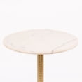 thumbnail image 5 of Modern Round Marble Top Side Table with Hammered Gold Base – Accent End Table for Living Room, Bedroom, or Entryway Décor, 5 of 6