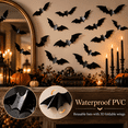 Stickerss Bat 120-Piece Halloween 3D Bat Wall Stickers, 4 Sizes, Waterproof Reusable ...