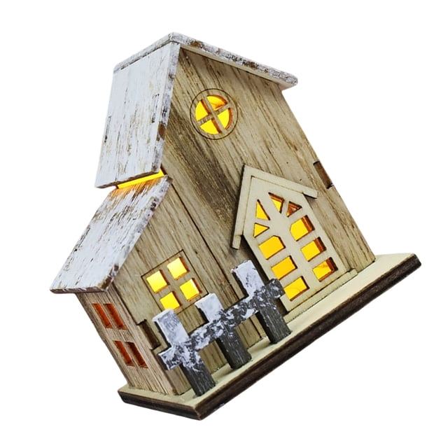 Advancent Casa de luminosa navideña Cabaña luminosa Adornos de escritorio de para oficinas y tiendas Kits de decoración para fiestas No.1 Advancent HA044206-01