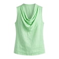 thumbnail image 4 of VNKIDY Womens Cowl Neck Sleeveless Solid Color Textured Tank Top Loose Curved Hem Breathable Summer Casual Daily Vest Tops For Ladies Classic Top XXXL, 4 of 4