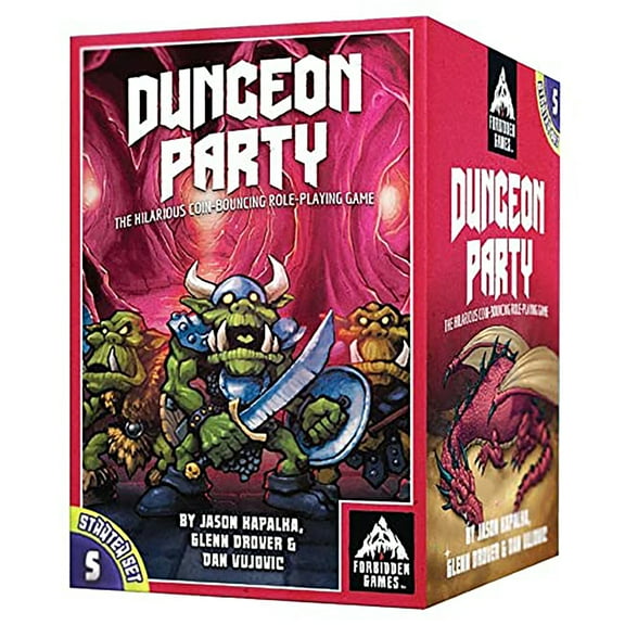Forbidden Games: Dungeon Party - Starter Pack, Coin Bouncing Role-Playing Card Game, Party Game, Ages 10 , 1-6 Players, 30-90 Min