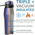 thumbnail image 2 of Cupture Action Bottle Flip Top with Handle - 22oz Double Wall Vacuum-Insulated Stainless Steel Water Bottle (Black), 2 of 10