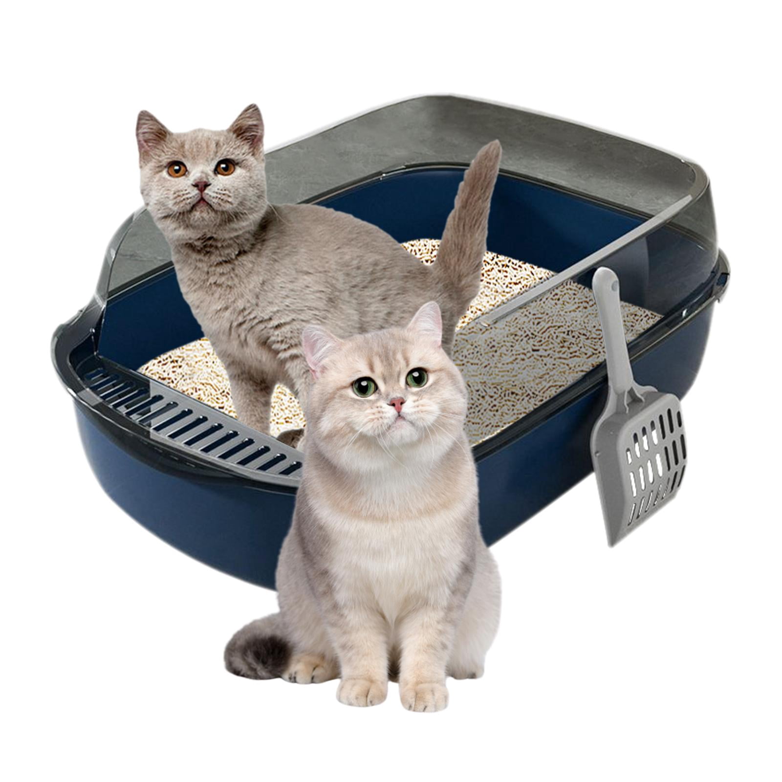 Cat , Cat Toilet, Large Cat Bedpan Stain Resistant, Easy to Clean, Semi Enclosed Scatter Kitty Litter Open Top Kitty