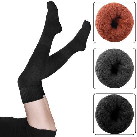 Htwon Women Knee Knit Stockings Long Booting,Winter Warm Thick Stockings Knee High,Knit Warm Thigh High Stockings