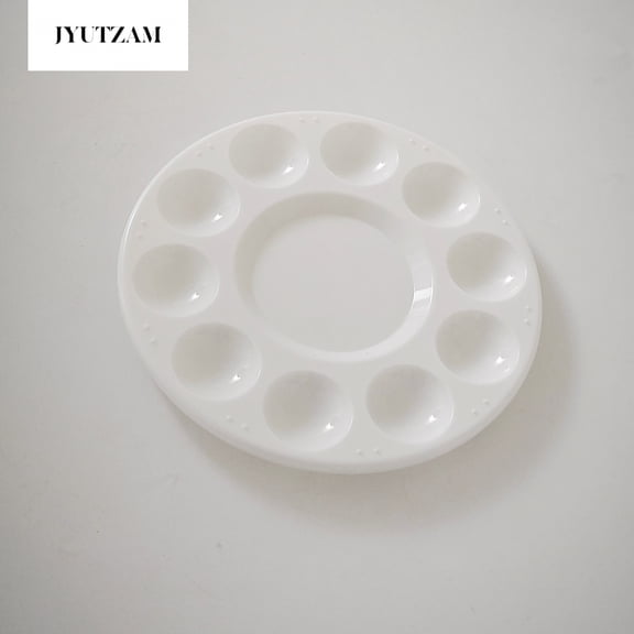 JYUTZAM Paint tray Round Plastic Paint Tray with Multiple Wells, White
