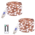 thumbnail image 4 of Cadena de luces navideñas con control remoto de alambre de cobre para decoración de interiores, cadena de luces LED de color con USB, 4 of 5