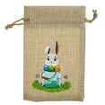 thumbnail image 1 of Boîte de Bonbons Oeuf Lapin de Pâques en Lin à Cordon Sac-Cadeau Joyeuses Pâques, 1 of 5