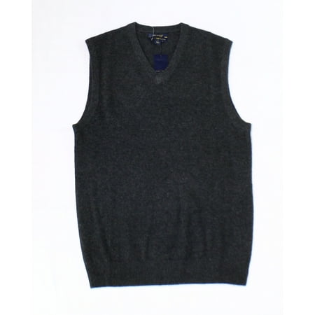 New Mens Cashmere Sweater - Club Room NEW Charcoal Gray Mens Size XL Solid Vest Cashmere Sweater