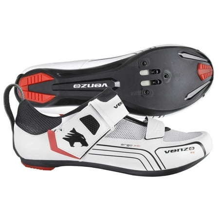 Venzo Cycling Bicycle Triathlon Road Bike Shoes For Shimano SPD SL Look White