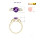 thumbnail image 5 of ANGARA Natural 1.7 ct Amethyst and Diamond Three Stone Engagement Ring in 14K Yellow Gold for Women (Size-8mm) | February Birthstone, Anniversary, Jewelry Gift for Women | Natural Amethyst Ring, 5 of 9