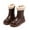 Brown, variant on Girls Riding Boots Mid Calf, Soft Bottom Warm Winter Non-Slip Windproof Boots Brown Size 9.5 Little Kids