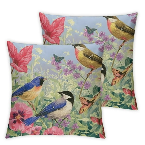nygtbtfer Pillowcase Set of 2 Birds Throw Pillow Covers for Couch Office Bedroom Home Decoration 12x12in