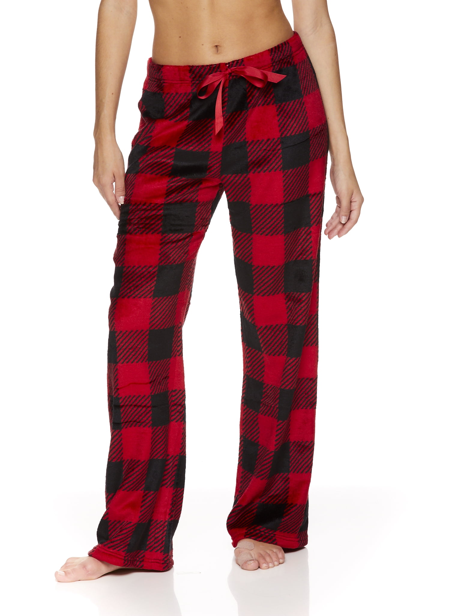 V.I.P. Women's Plush Holiday Printed Pajama Pant - Walmart.com