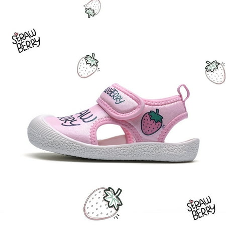 

Toyella Children Sandals Soft Soles Kindergarten Indoor Shoes Baby Shoes Pink strawberry 13cm