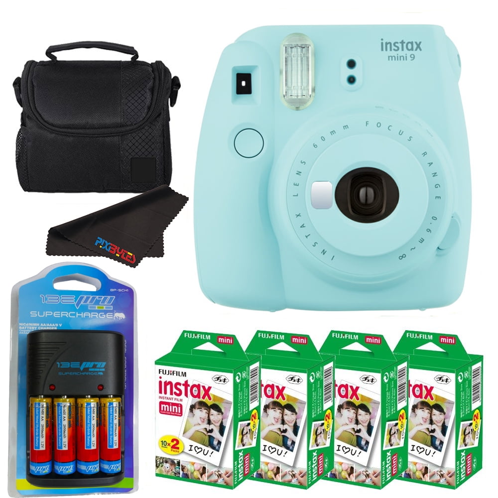 Fujifilm instax mini 9 Instant Film Camera (Ice Blue) + Fujifilm Instax