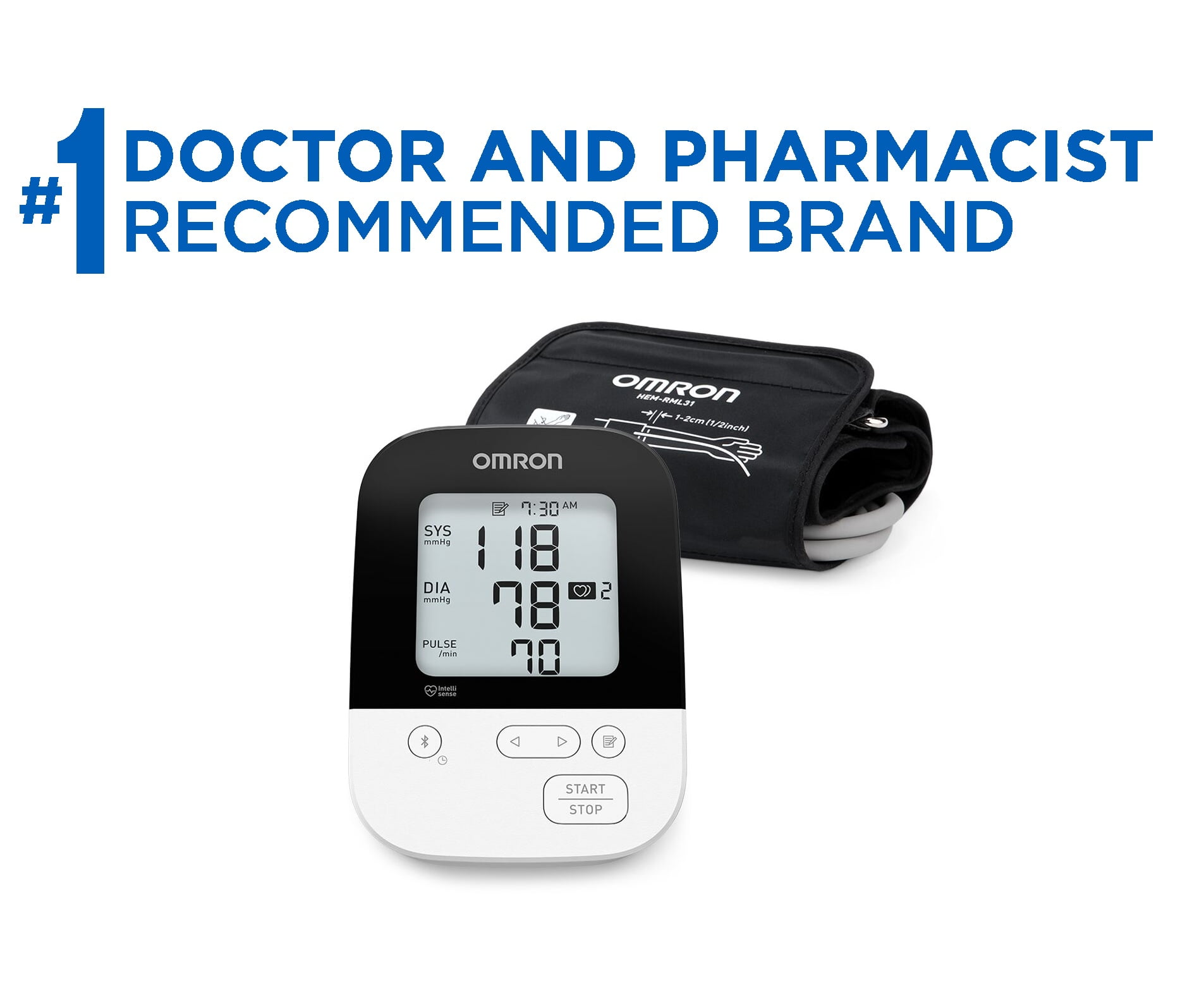 OMRON 5 Series Wireless Upper Arm Blood Pressure Monitor (Model BP7250)