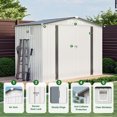 thumbnail image 5 of Miekor Furniture 8X6 FT Metal Outdoor Storage Shed,Tool Shed with Pitched Roof Waterproof with Side Window and Lockable Door,Metal Tool Shed White & Gray MK0671, 5 of 12