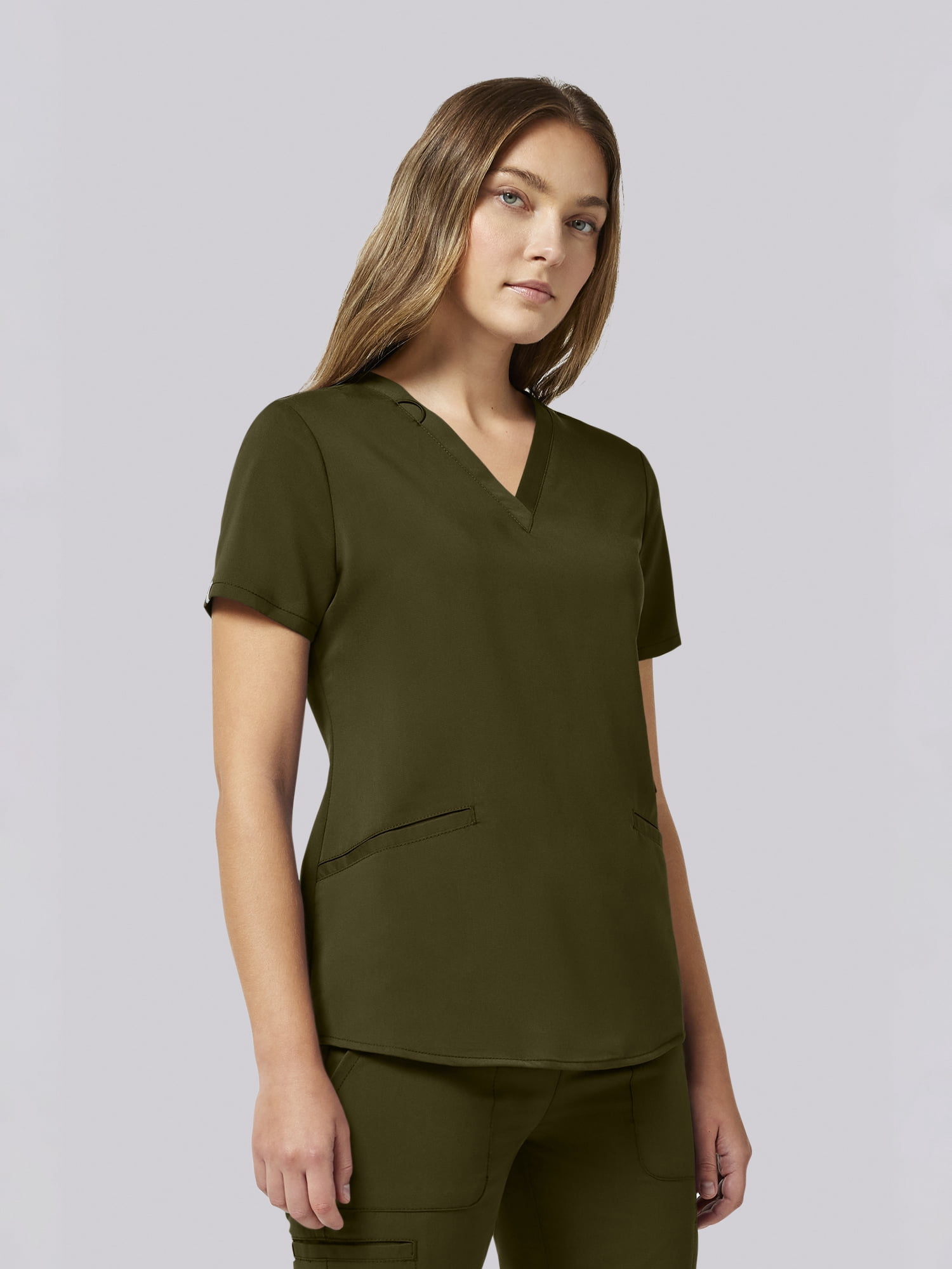 Scrubstar Ultimate Women’s Antimicrobial Welt Pocket V-Neck Scrub Top, Sizes XS–3XL
