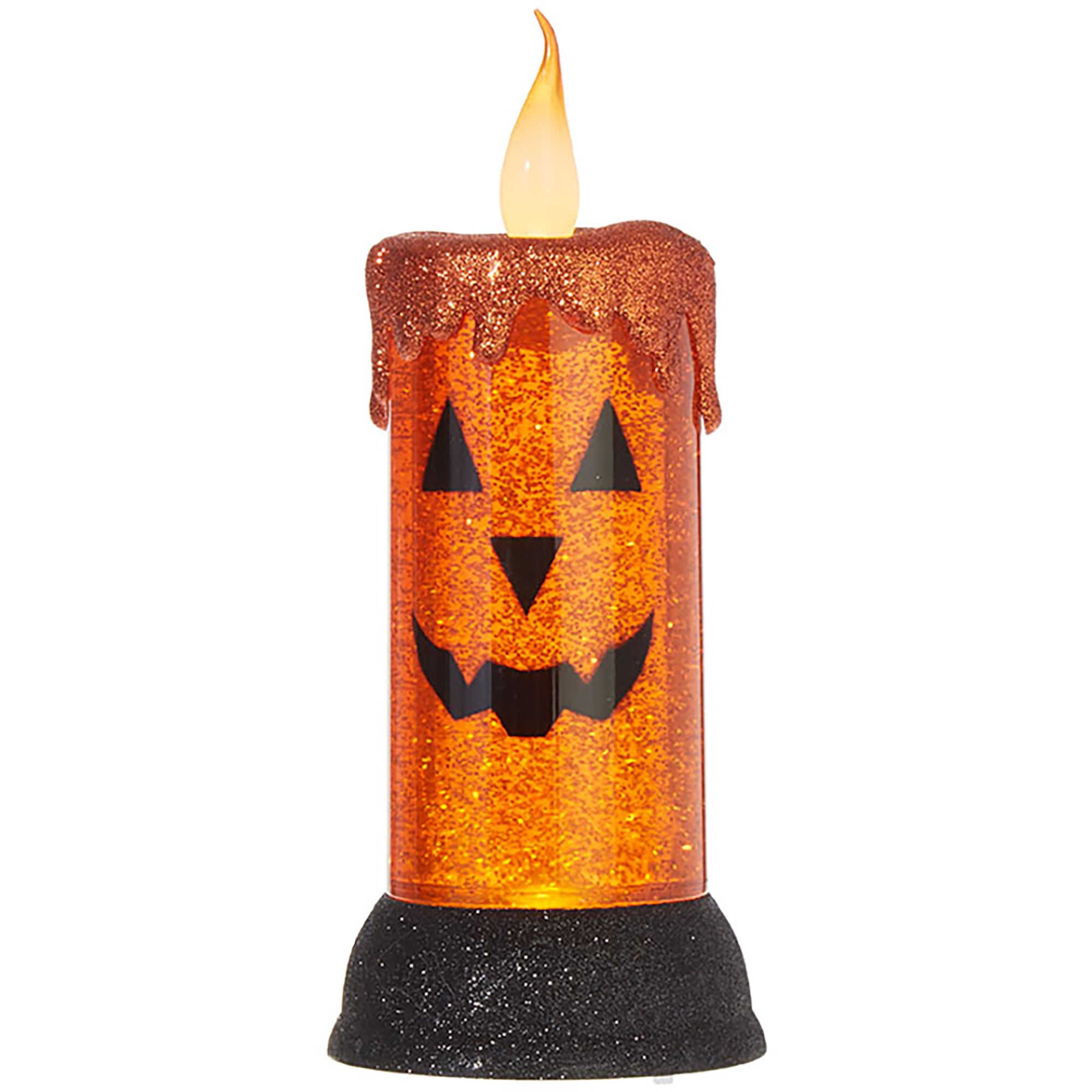 Spooky Orange Jack O'Lantern 10.5 inch Acrylic Decorative Flameless