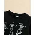 thumbnail image 5 of Bagilaanoe 2Pcs Toddler Baby Girl Boy Halloween Outfits Letters/Skeleton Print Long Sleeve Sweatshirt Pullover Tops+ Trousers 3M 6M 12M 18M 24M 3T Fall Casual Sweatsuit, 5 of 9
