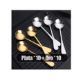 thumbnail image 3 of Cucharas De Café Acero Inoxidable 20 pzs, plata/dorado, 3 of 5