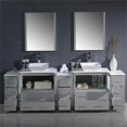 thumbnail image 4 of Fresca Torino 96" Gray Modern Double Sink Bathroom Vanity with 3 Side Cabinets & Vessel Sinks, 4 of 5