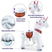 PonyCycle Ride-On Unicorn Toy with Sound and Hand Brake, Kid-Powered, Ages 3–4, White, U304