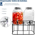 thumbnail image 2 of Set de 2 Vitroleros Bluelander de Vidrio Dispensador de Agua con Base de hierro Capacidad de 16 L con tapa, 2 of 6