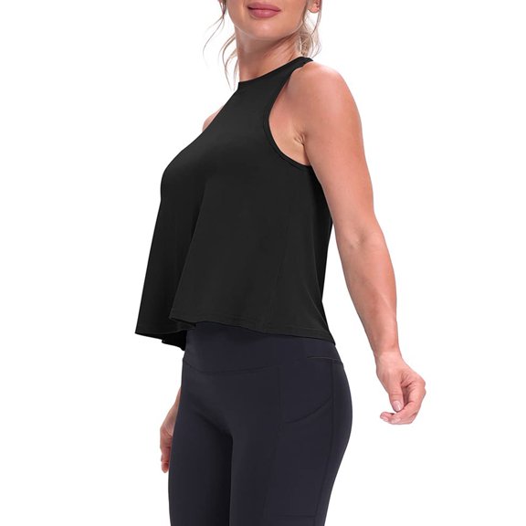 Workout Tank Top for Women Sleeveless Crop Sports Flowy Cropped Tank Sports Shirt Casual Tops