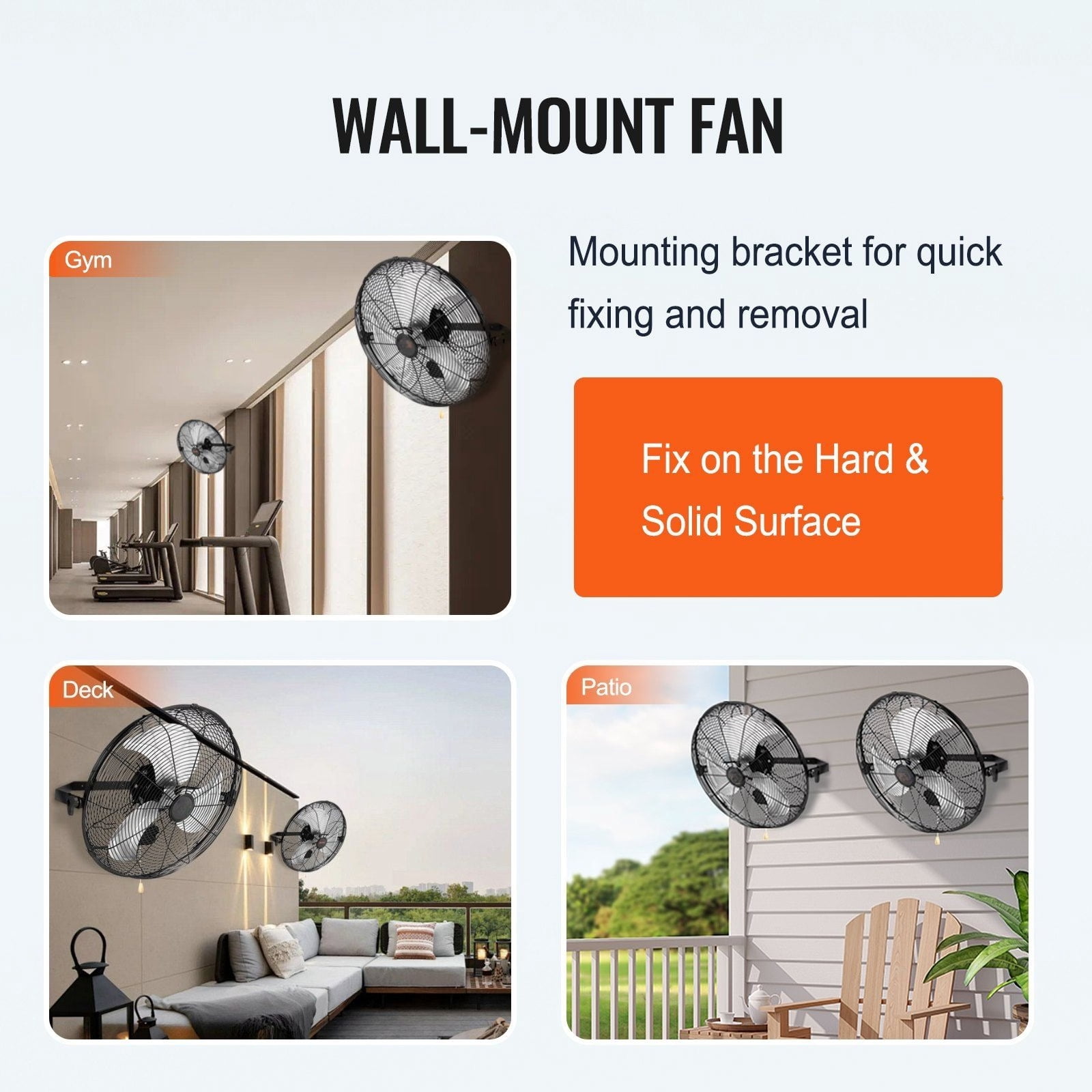 Wall Mount Fan, 2-Pack 18 Inch Industrial High Velocity Fan, Waterproof, 3 Speed Settings, Max 4000 CFM for Warehouse, Greenhouse, Workshop, Basement, Garage, Indoor Commercial and Residential Use