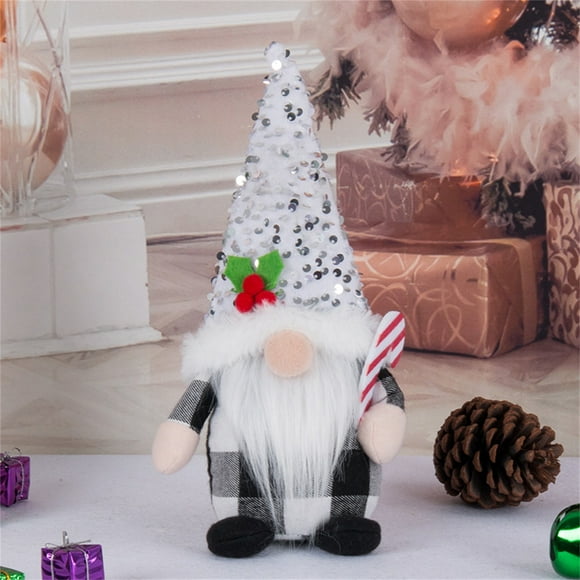 Christmas Gnomes Plush Lutin en Peluche Fait à la Main du Père Noël, Ornements de Table pour la Maison Lutin de Noël en Peluche Poupée Sans Visage Tricotée Faite à la Main Décoration E-lf de Noël Cadeaux du Nouvel An Déco de Noël pour la Maison