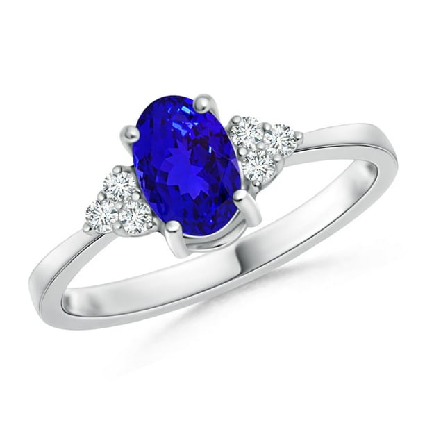 Angara December Birthstone Ring Solitaire Oval Tanzanite and