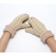 thumbnail image 2 of Guantes de invierno para mujeres y niñas, mitones cálidos de punto con forro de felpa, regalo para clima frío, color beige JAMW Sencillez, 2 of 5