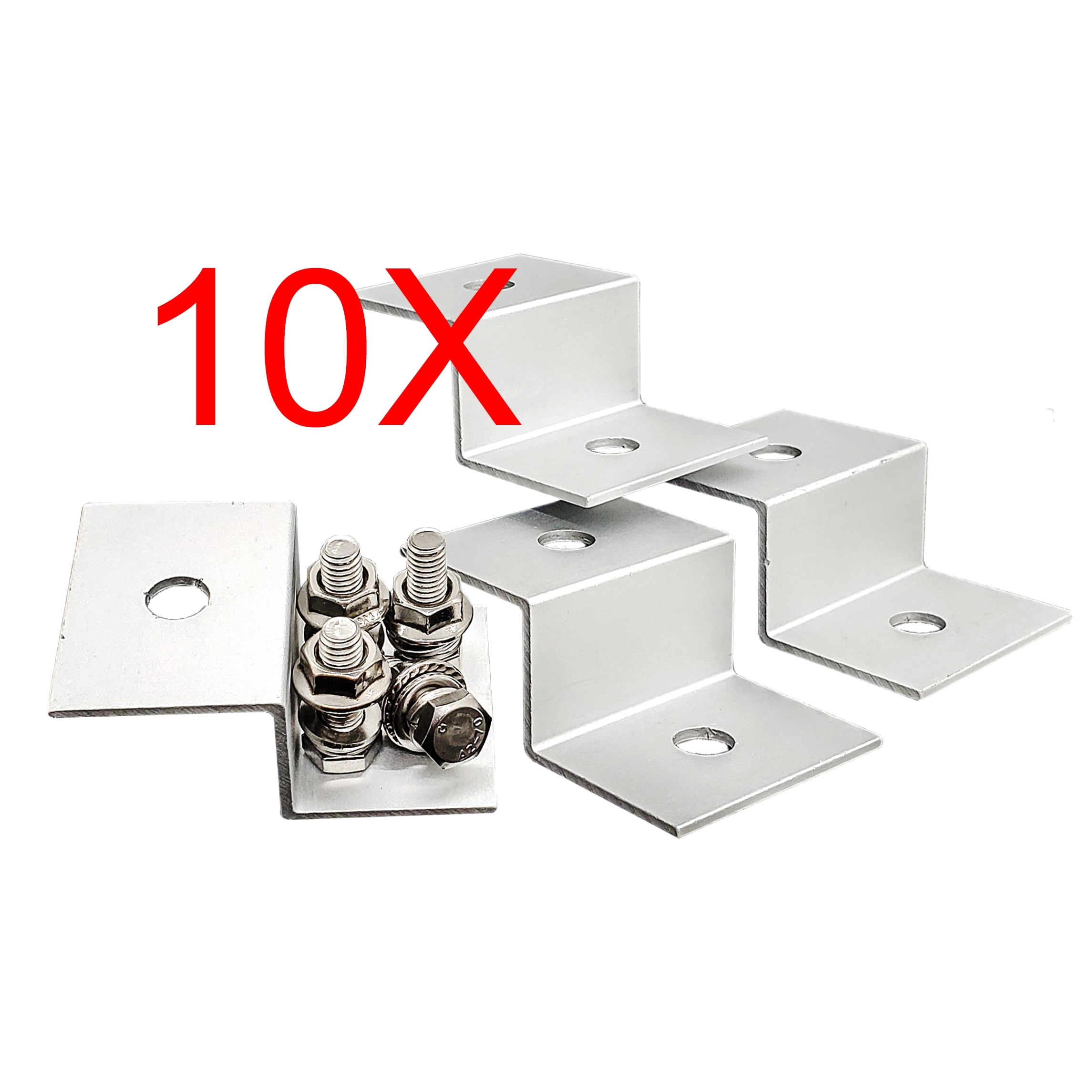 10 Sets of Aluminum Z-Bracket Solar Panel Mount Mounting for Camper Toybox RV Motorhome Trailer Boat